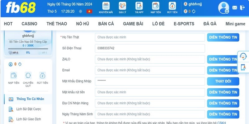 Kiểm tra lại thông tin rút tiền FB68 lần cuối cùng