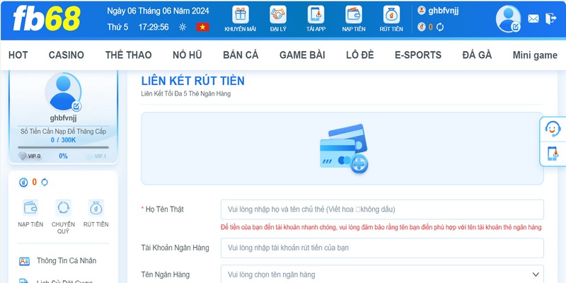 Rút tiền FB68 đơn giản và nhanh chóng