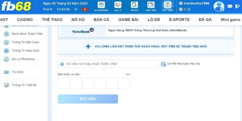 Rút tiền Fb68 cần lựa chọn hình thức thanh toán phù hợp